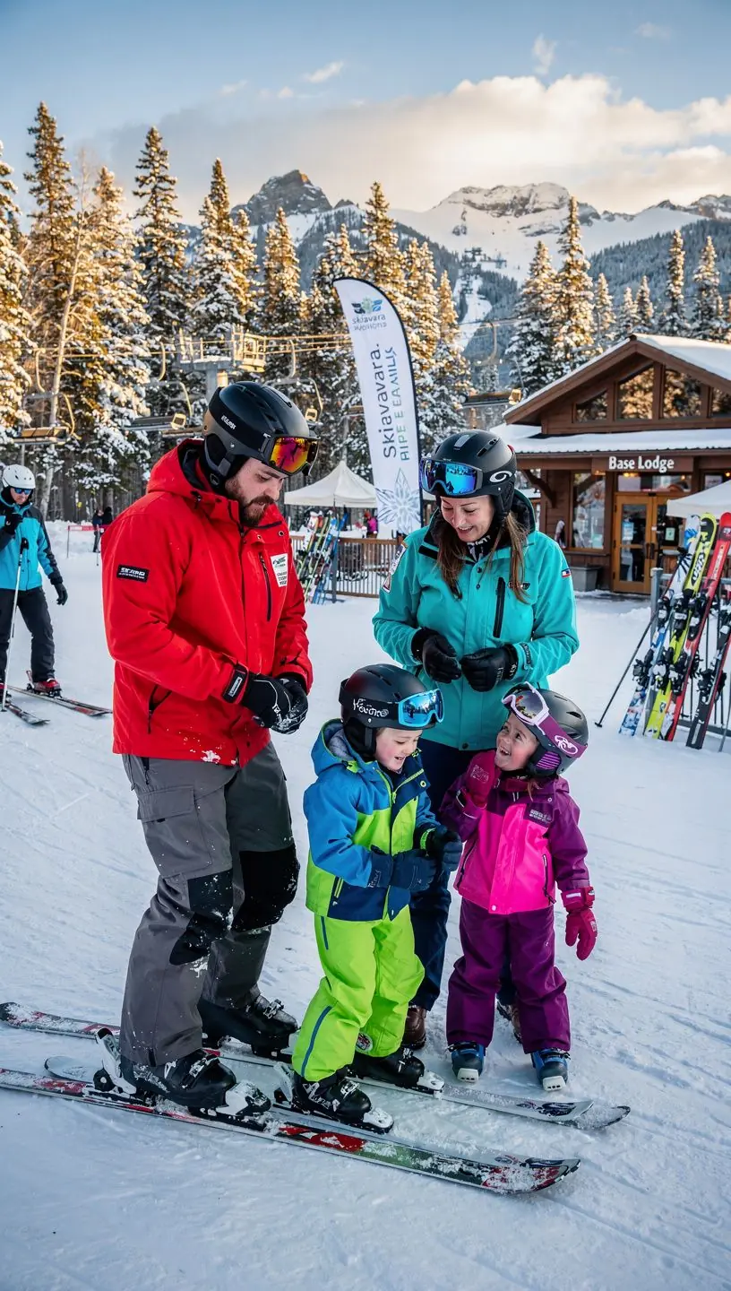 Wypożyczalnia sprzętu narciarskiego z różnorodnym wyposażeniem.