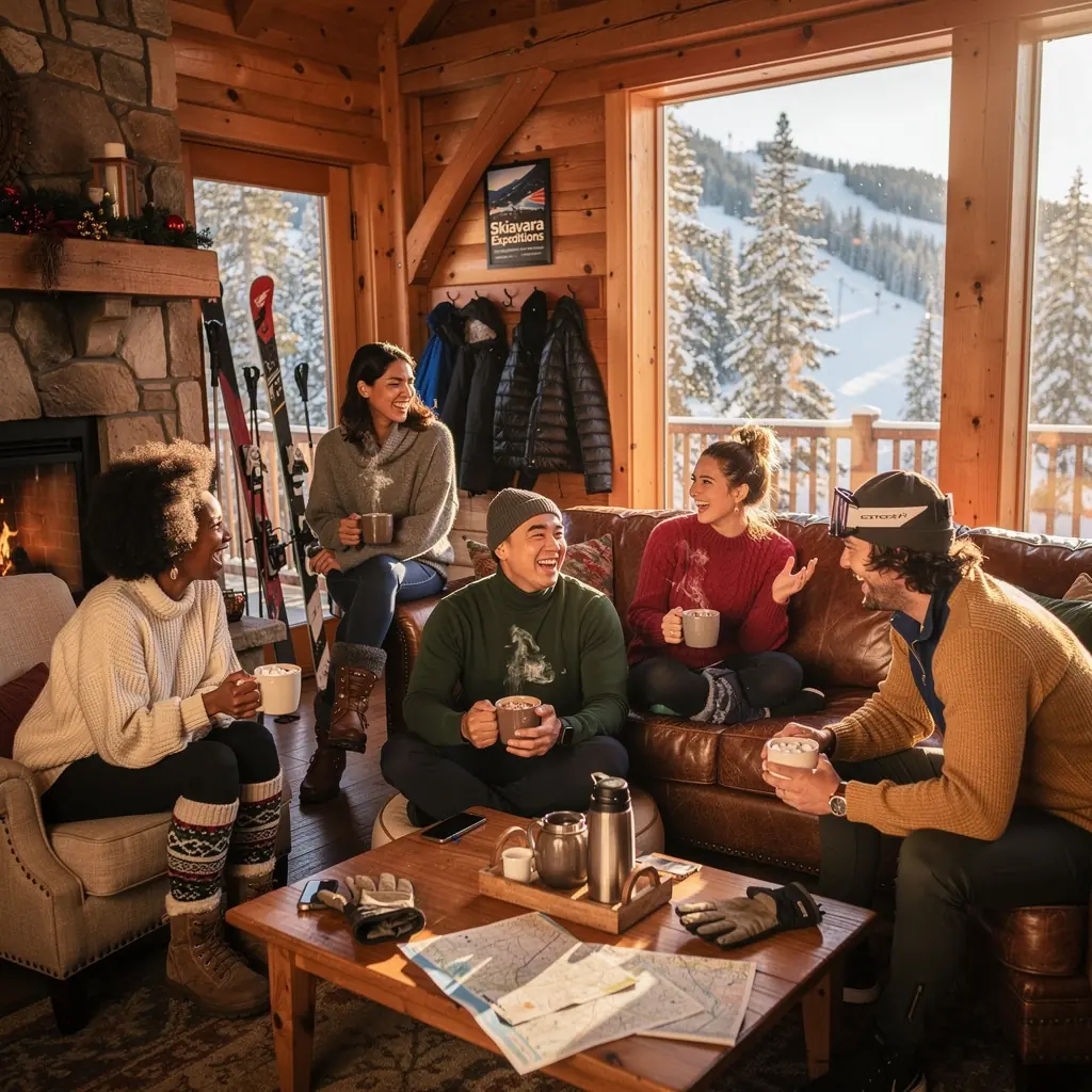 Narciarz wykonujący skok w powietrzu na stoku narciarskim.