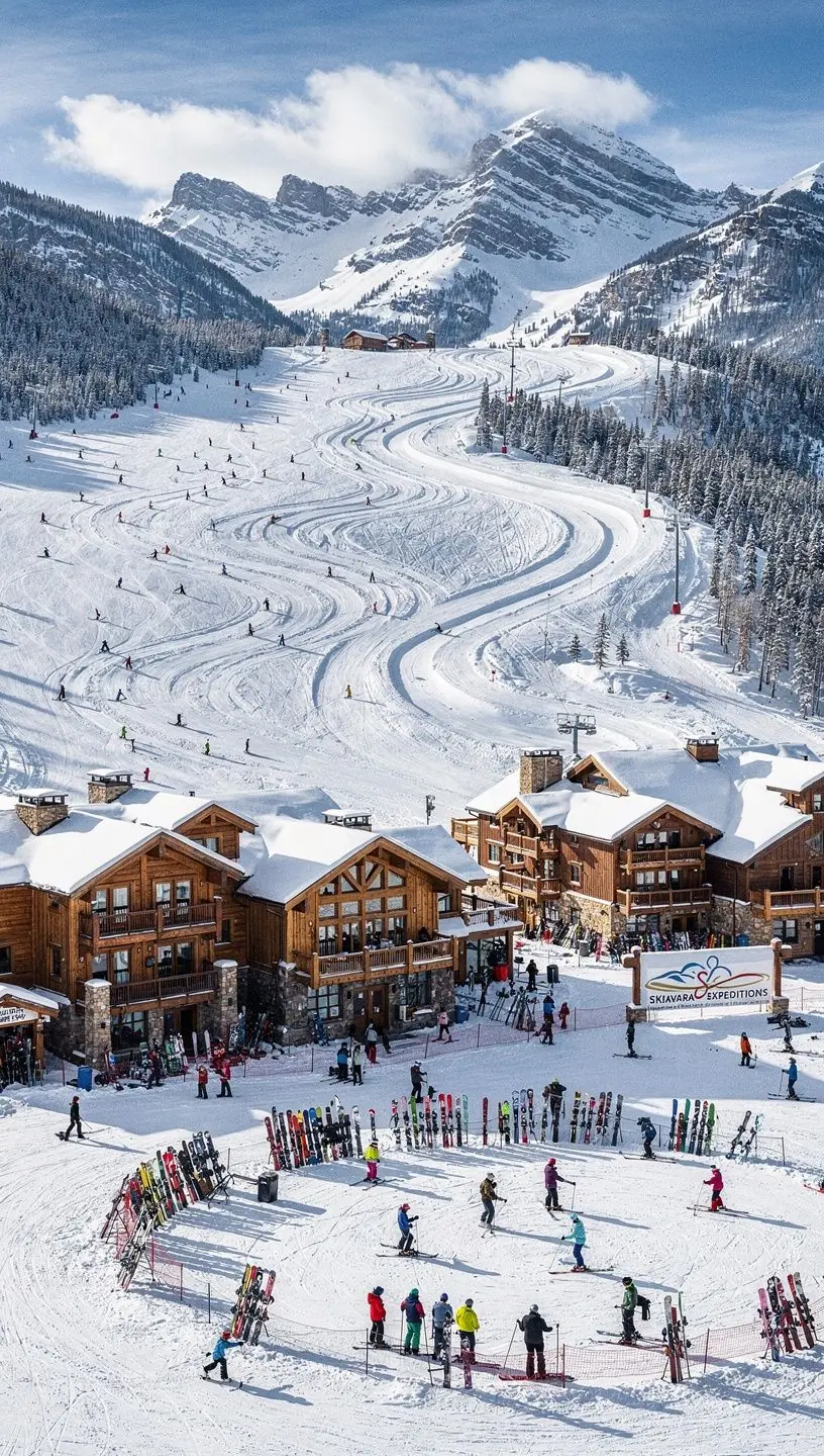 Uczestnicy zimowej wycieczki odpoczywający przy ognisku po dniu na nartach.