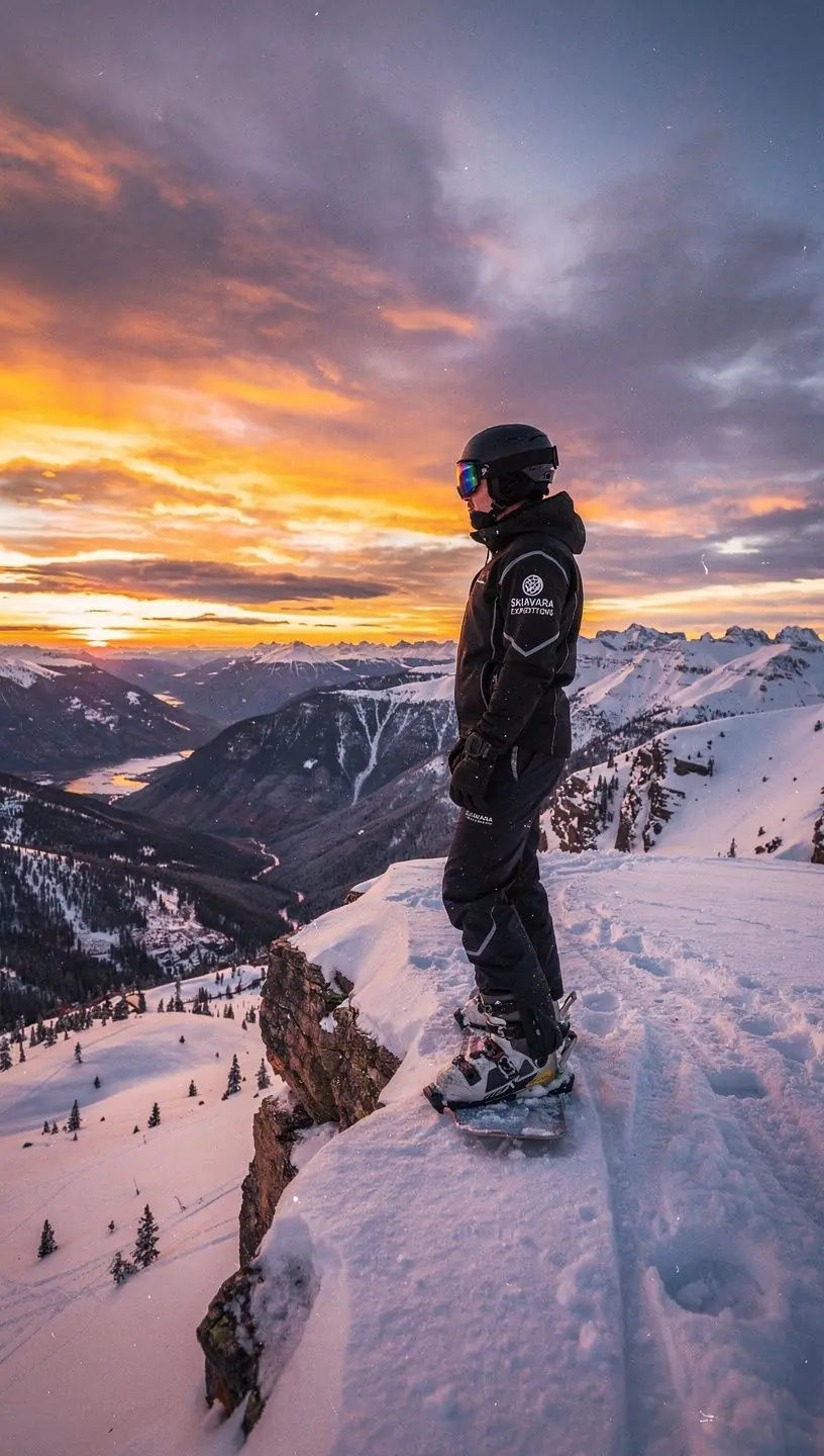Rodzina ciesząca się jazdą na nartach na stoku w górach.